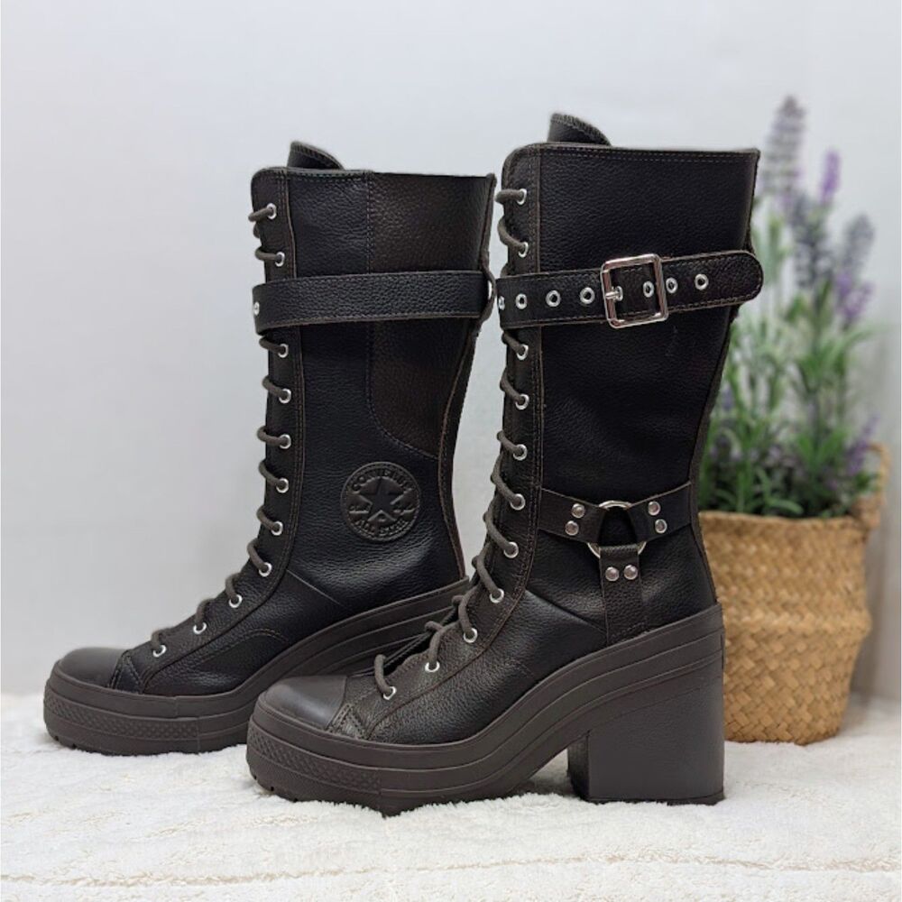 Converse Chuck 70 De Luxe Heel XX-Hi Platform Buckles Hi Top Shoes Boots W8 NIB
